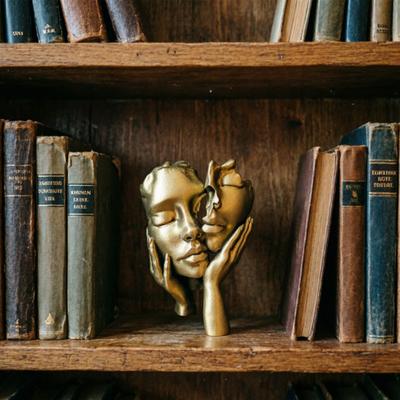 Statua Viso d'Arte Femminile Scultura Astratta Pensatore Decorazione da Tavolo Scultura Facciale per Casa Ufficio Stanza Scrivania Supporto TV Tavolino Decorazione
