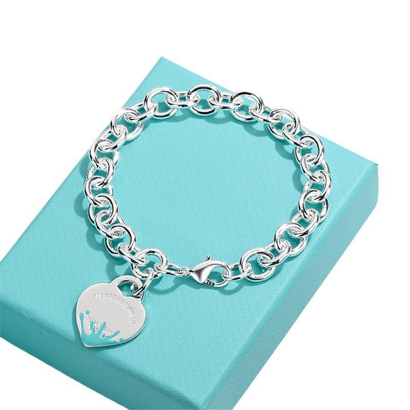 Womens Heart Shape Alloy Bracelet With Enamel Charm OT Clasp Ins Style Adjustable Length