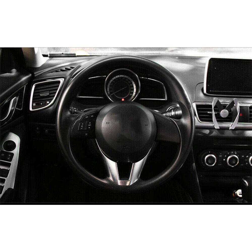 Fit For Mazda 3 Axela 2014-2016 Silver ABS Steering Wheel U Type Cover Trim 1pcs