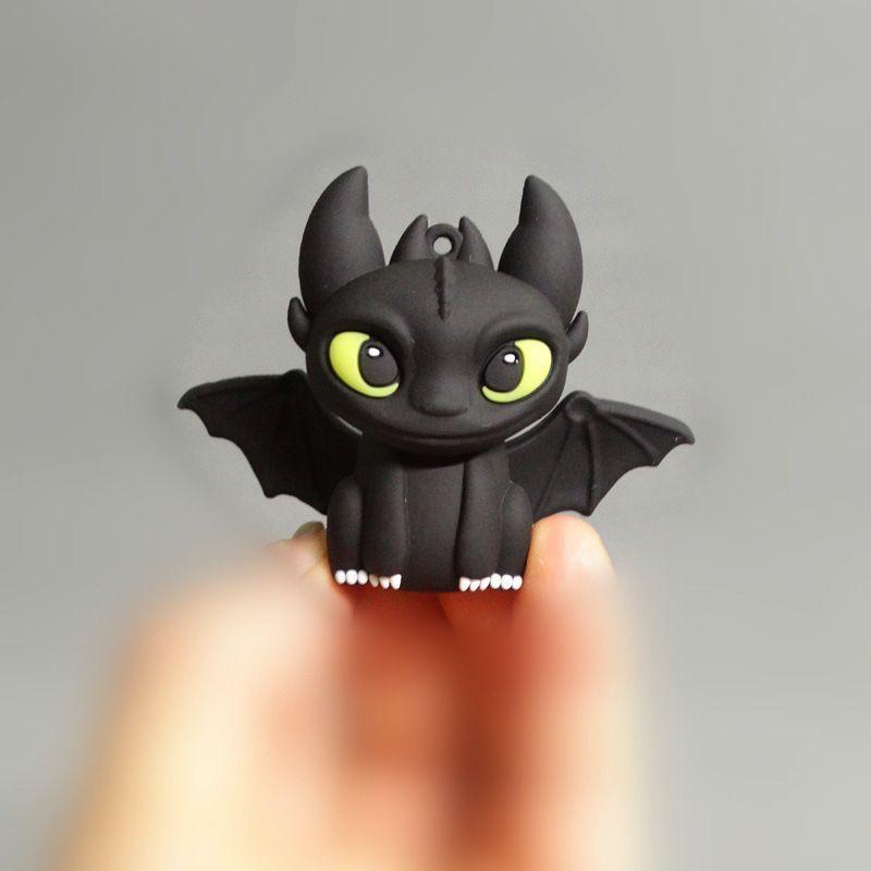 Dragon Taming Master Anime Cartoon Dragon Taming Night Shadow Light White Shadow Toothless Boy Small Ornament Doll Handmade