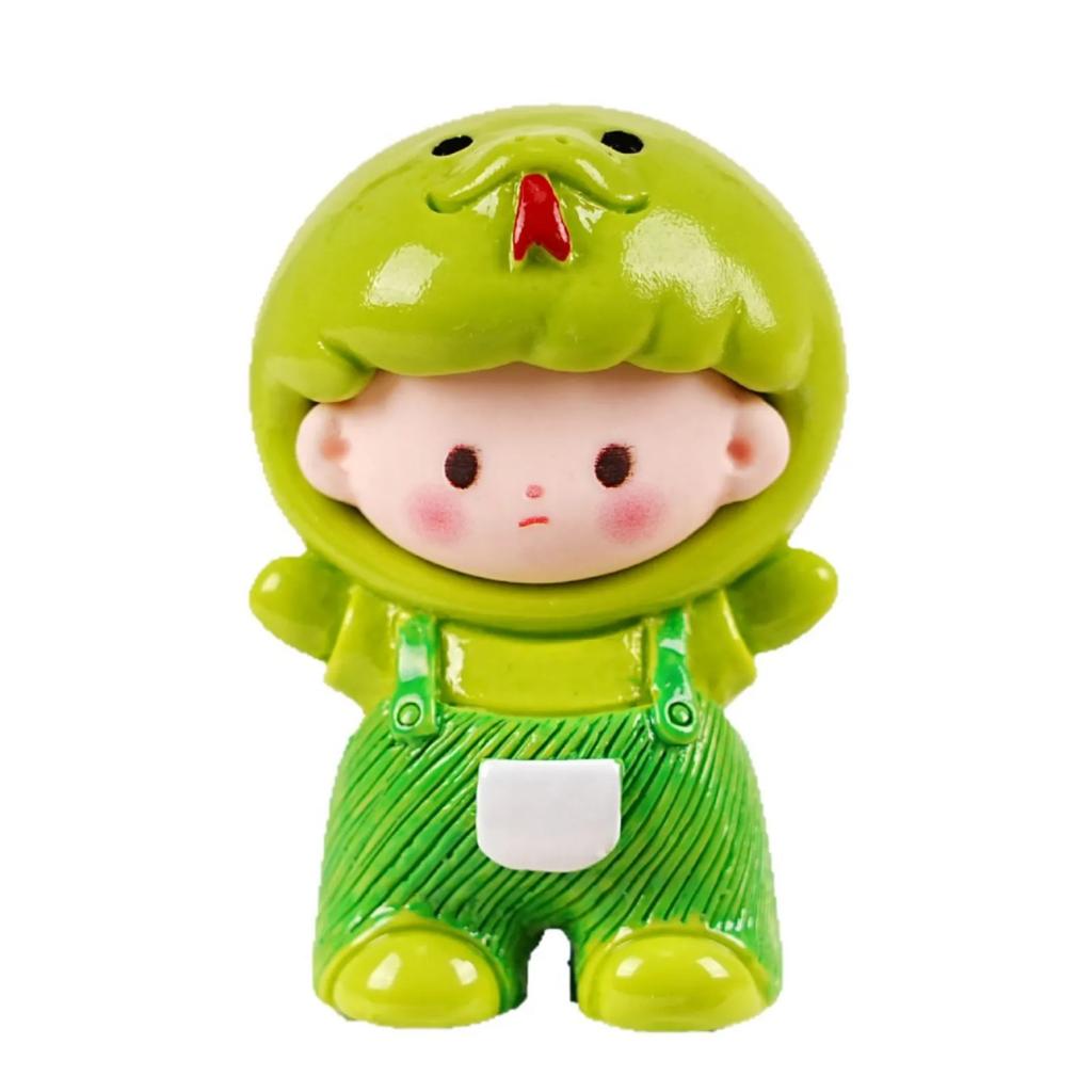Chinese Zodiac Cartoon Figurines Resin Cute Doll House Miniatures Office Desktop Car Decorations Cute Handmade Mini Ornaments