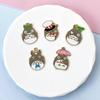 Totoro Miyazaki Pendant: Cute Cartoon Alloy Keychain Charm with Drip Oil Finish