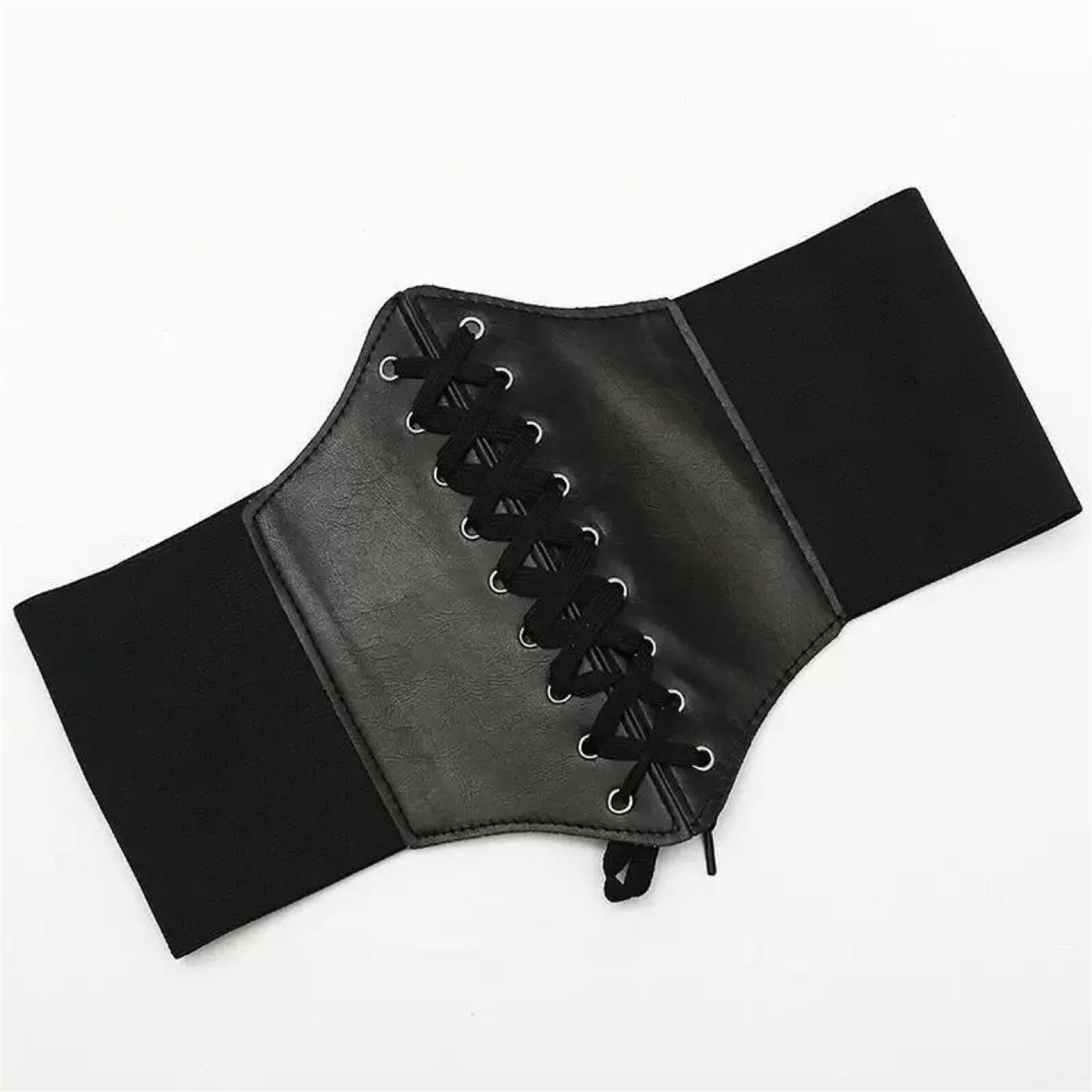 

Wide Waist Cincher Belt for Women Fashion Elastic Stretch Body Shaping Corset Waistband Adjustable Fit Slimming Waist Support One Size чорний