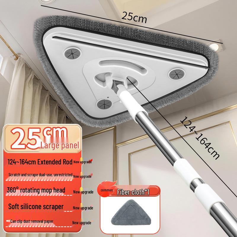 High-Rise Double-Sided Glass Cleaning Squeegee with Telescopic Pole