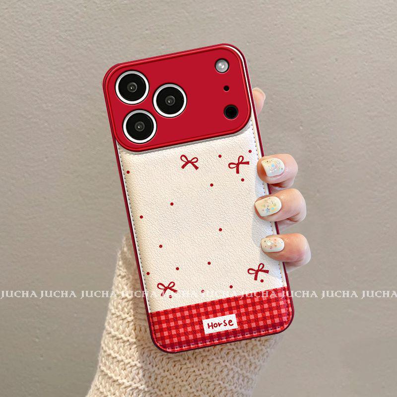 

Apple Phone Case with Lanyard: Cute, Embroidered Little Horse Design for iPhone 17, 16 Pro Max, 15, 14 14