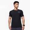 Li Ning Fitness Series Buchstabenlogo Print Ice Feel Feuchtigkeitstransport Kurzarm T-Shirt Herren Tops Schwarz ATST577-1