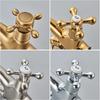 Senlesen Antique Faucet Bathroom Basin Faucet Two Handles Washbasin Taps Solid Brass Deck Mounted Hot Cold Water Mixer Tap,Gold