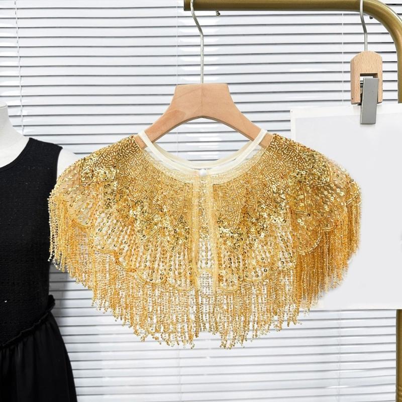 Thin Polyester Sparkling Border Wrap Highlighting Complex Embroidery For Travel Accessories And Formal Instances