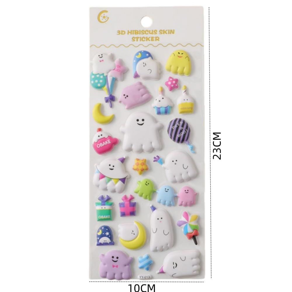 3D Set of for Decorating Cell DIY and Crafts Stickers Stickers, 4, Phones, Planners, Diaries, (Animal (Type B))