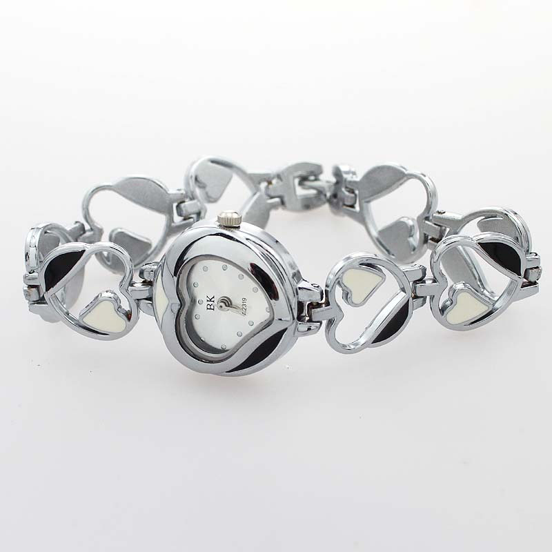 Cute Watches Heart Design Fashion Jewelry Bracelet Ladies Women Quartz Stainless Steel Bracelet Wristwatch For Women Gifts O50