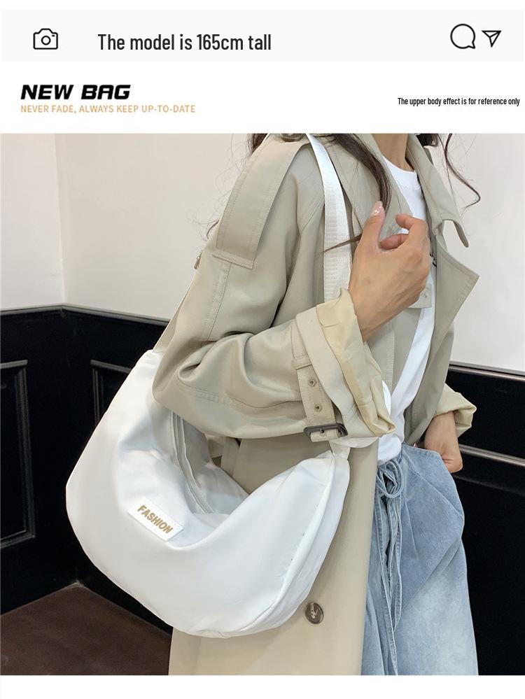 2025 Autumn Solid Color Lightweight Women's Oxford Crossbody Backpack - Large Capacity Zipper Shoulder Bag