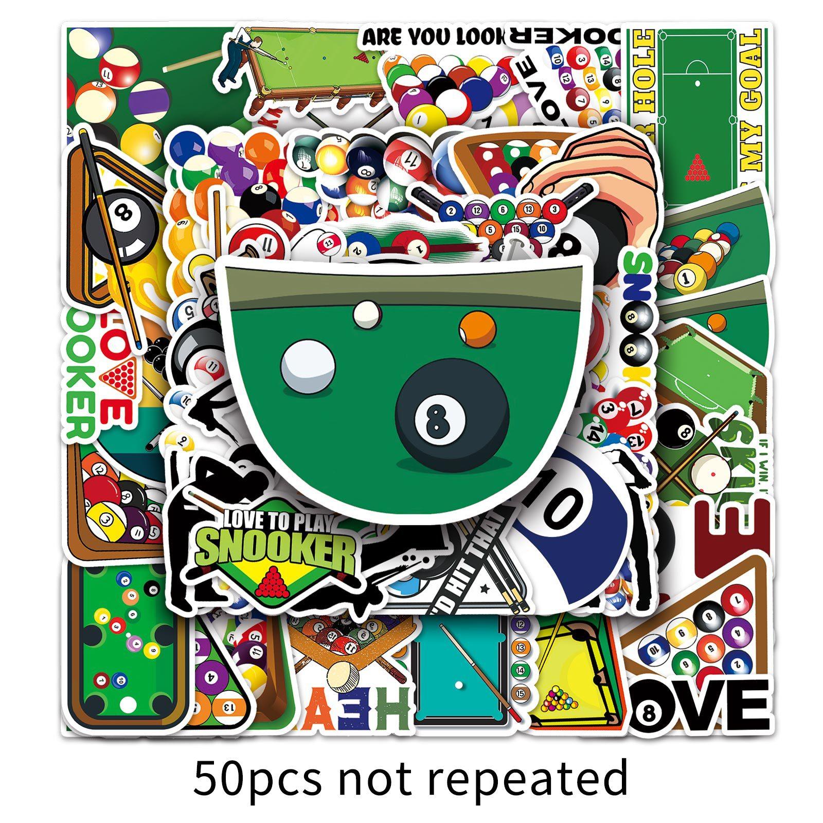 

50 Бильярд Дудл Личность Мультяшный Спорт Креативный DIY Чехол для Мобильного Телефона Наклейки на Чемодан Водонепроницаемый