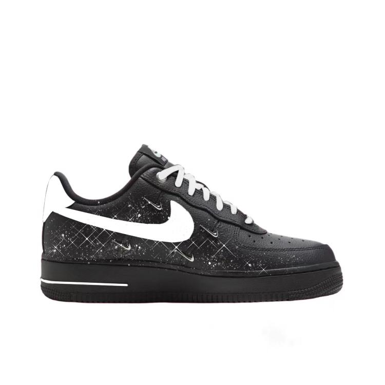 Nike Air Force 1 Abrasion Resistant Low top Skateboard Shoes Women's Black White HQ1180-001(Team352-)