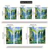 2pcs Waterfall & Tree Scenery Print Semi-Blackout Curta - Rod Pocket, Machine Washable, Fade Resistant Polyester Window Panel