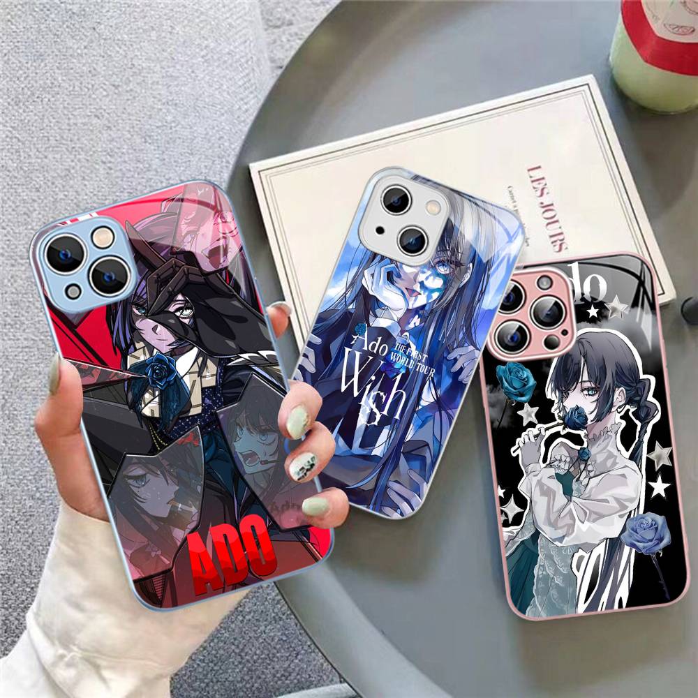 Cartoon Ado Kyogen X Uta For IPhone 14 13 12 Mini 11 Pro XS Max X XR 14 Plus Tempered Glass Cover