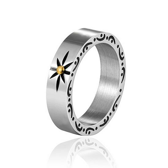 

Men s European & American Minimalist Titanium Steel Polaris Ring Size 11