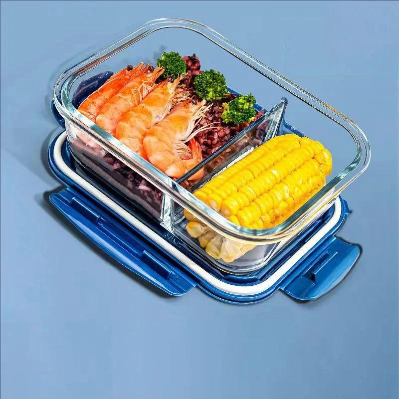 New style Lunch Box Glass 1111ml Microwave Bento Box Food Storage Box school food containers compartment