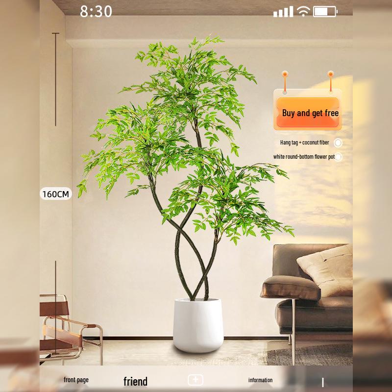 Nandina Luxury Artificial Tree - Indoor Floor Decoration & Bionic Green Plant Potted Ornament