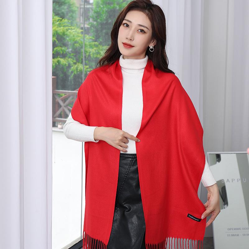 

Women s Premium Winter Plaid Red Scarf - Cozy Imitation Cashmere, Versatile Shawl, Thickened Neck Warmer 70x200 cm
