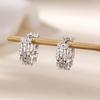 Pave Zirconia Small Hoop Earrings for Women Gold Color Geometric Piercing Earrings  Wedding Jewelry Gift