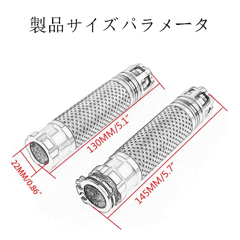 HANSWD 7/8" 22mm Yuniba Monkey Motorcycle Handlebar Hand Grip & Handlebar Grip End with Yamaha Kawasaki Suzuki Ducati (Gold)