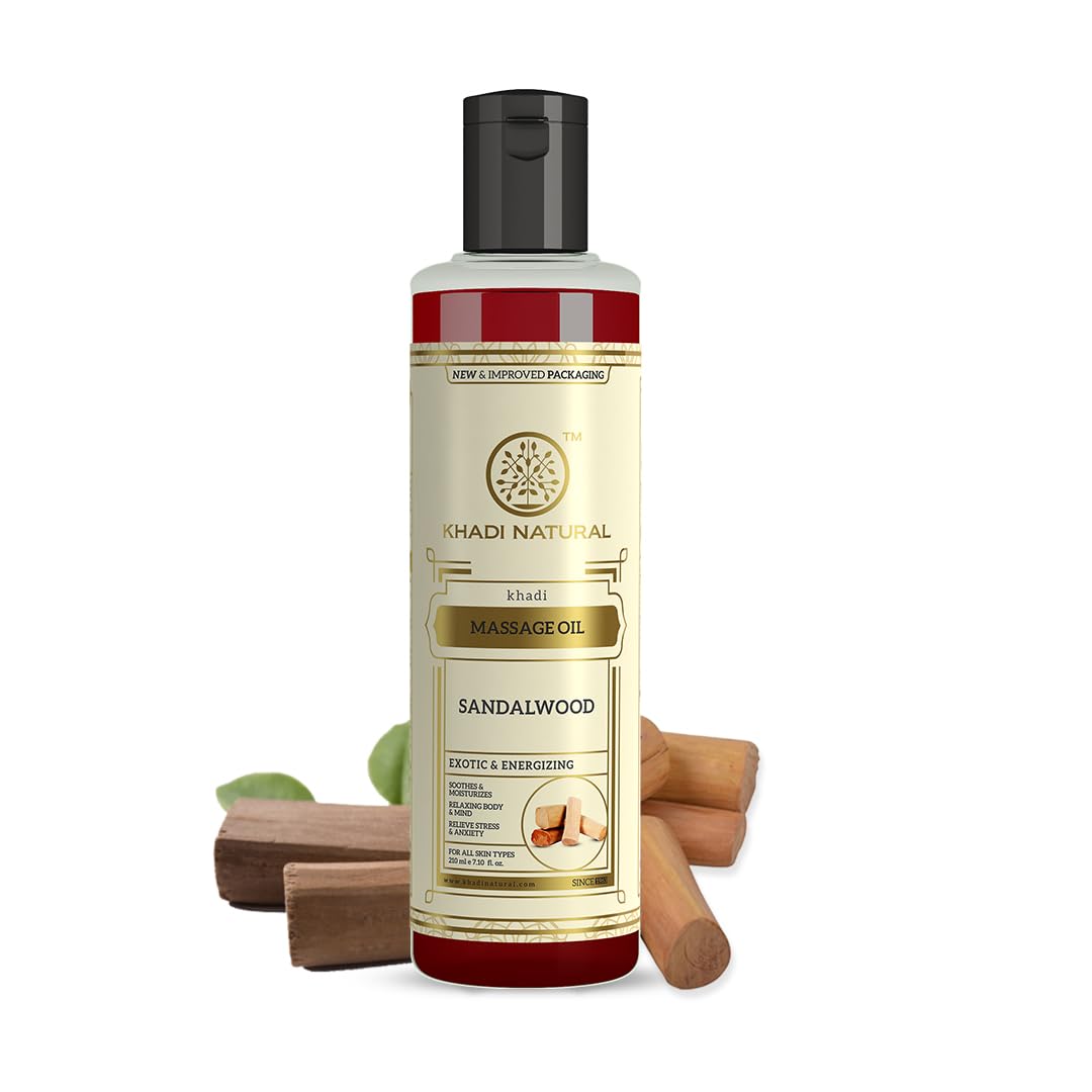 

KHADI NATURAL Массажное масло сандалового дерева, 210 мл, упаковка из 3 шт.