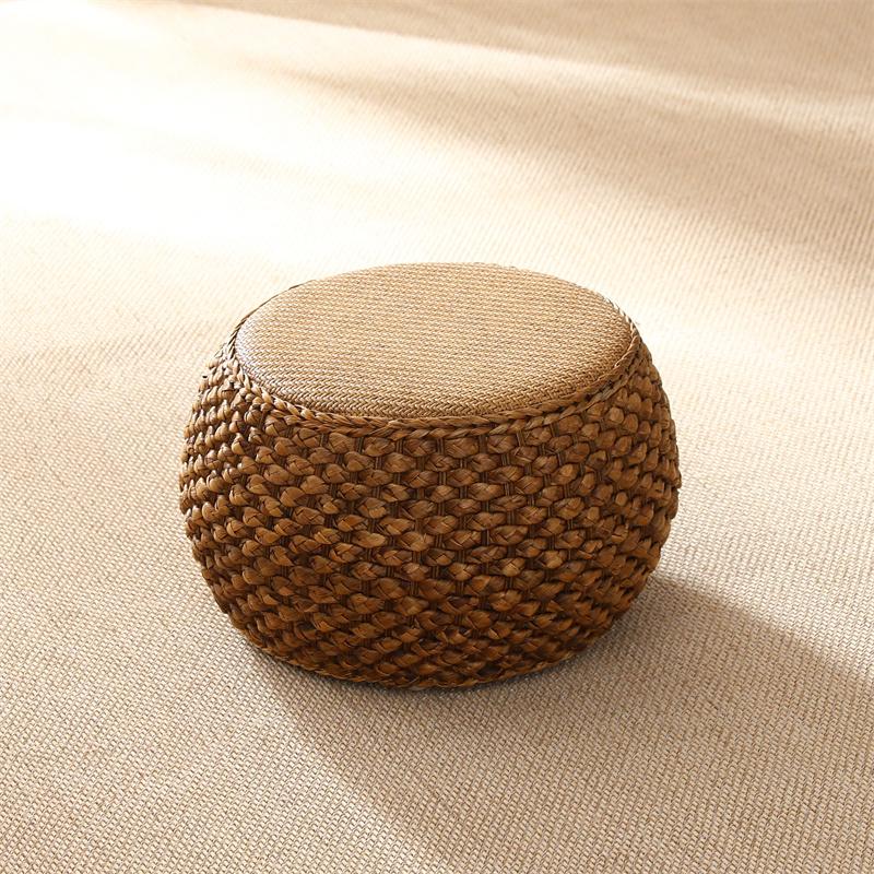 Klassischer runder Rattan-Sitzhocker für Wohnzimmer-Teetisch-Schminkbank-Schlafzimmer-Musizierpraxis-Sitz Guzheng-Klavierhocker