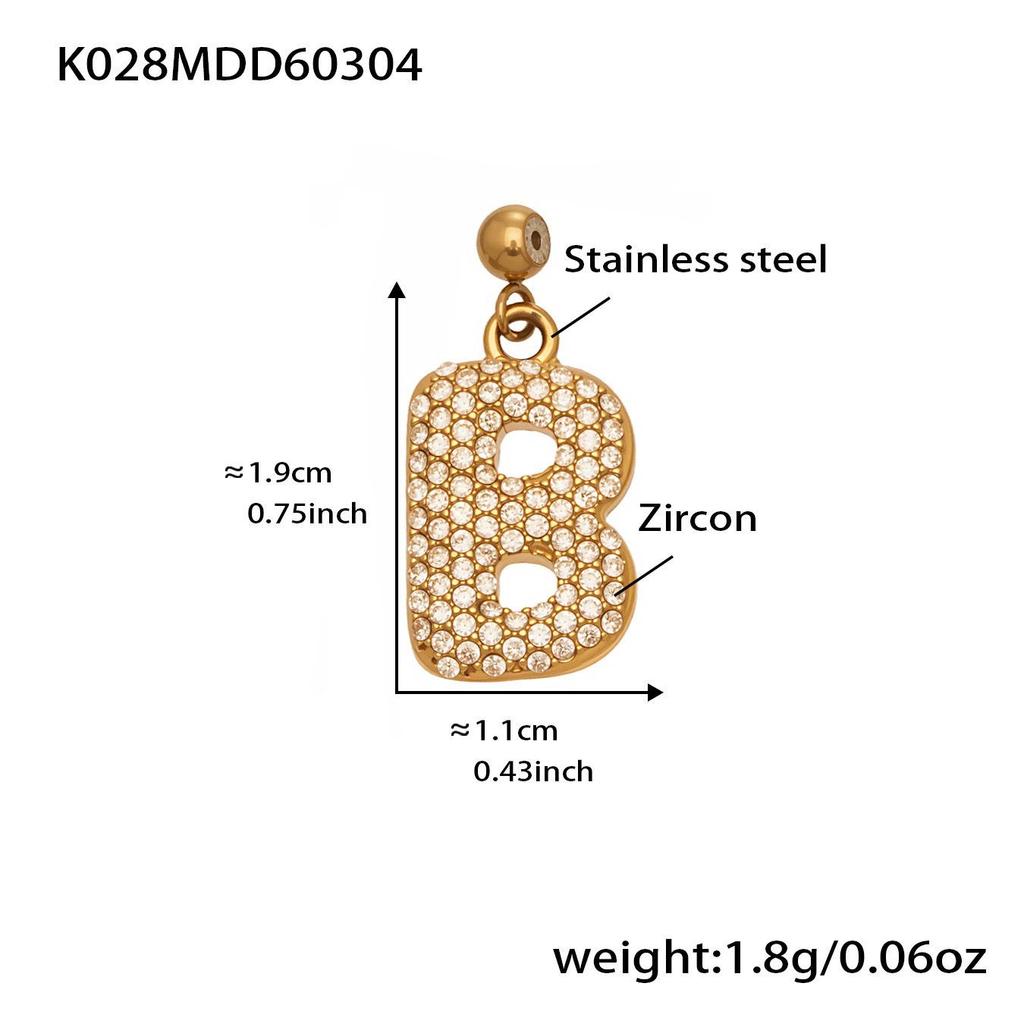 18K Gold-Plated Zircon Alphabet Pendant Necklace – Elegant European & American Style Jewelry
