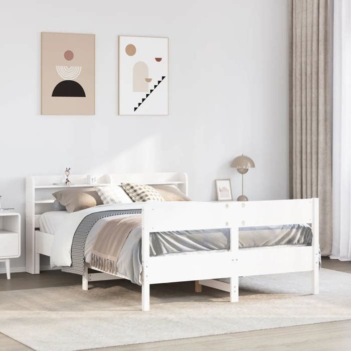 VidaXL Bed Frames Without Mattress White 160x200 Cm Solid Pine Wood 3306922