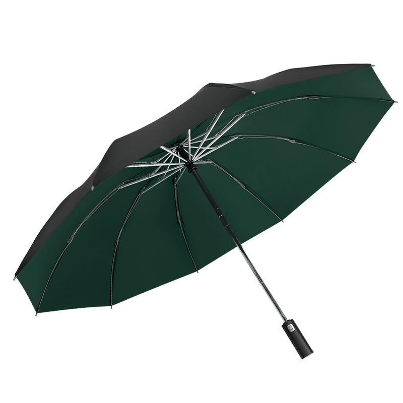 Customized Creative 11 Bone Double-layer Automatic Umbrella Vinyl Business Three-fold Umbrella Folding Reverse Umbrella Printed Logo
