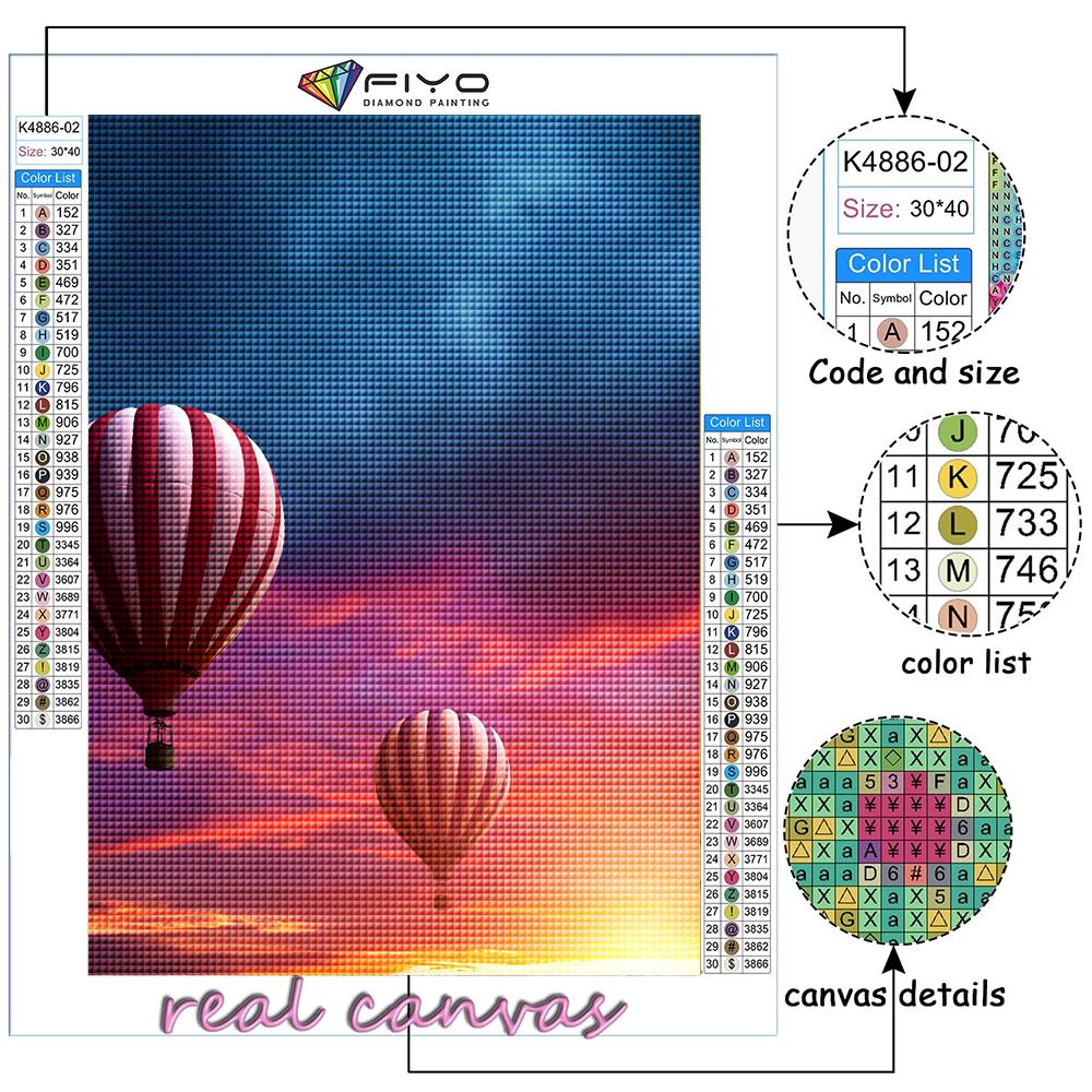 5D DIY Diamond Embroidery Hot Air Balloon Diamond Painting Mosaic Home Decoration
