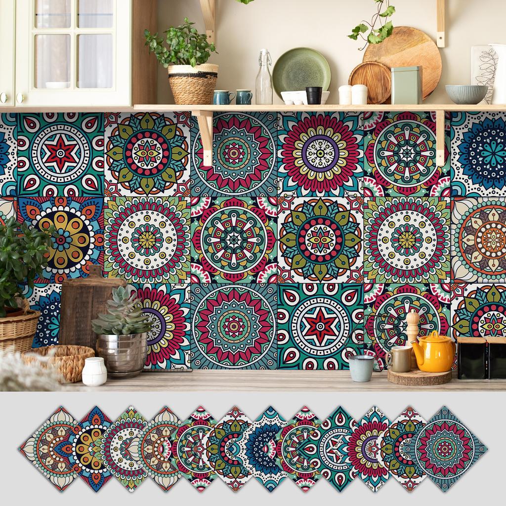 12 Self-adhesive Kitchen Waterproof and Oil-proof Wall Stickers, Bathroom Wall Decoration Renovation, Beautification Strong Wallpaper Stickers