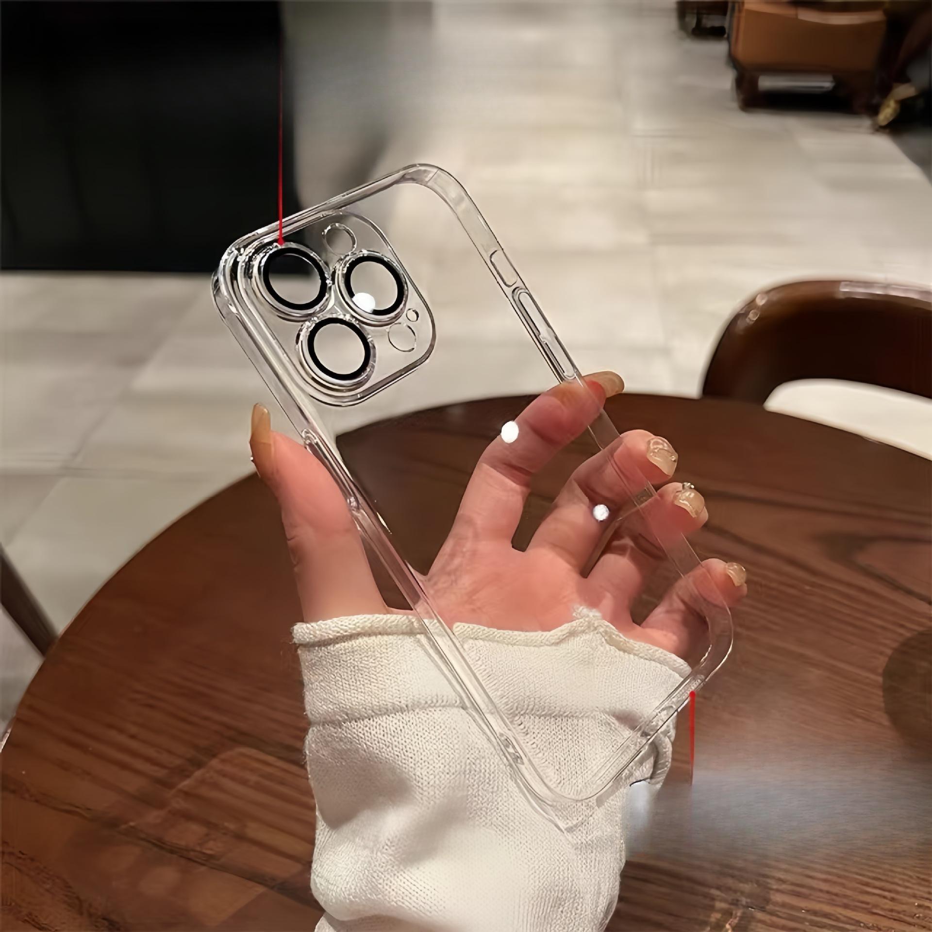 

Comes with Lens Film for Apple 15 Mobile Phone Case High-end 14pro Hard Case Transparent IPhone 13 Protective Case Apple 16