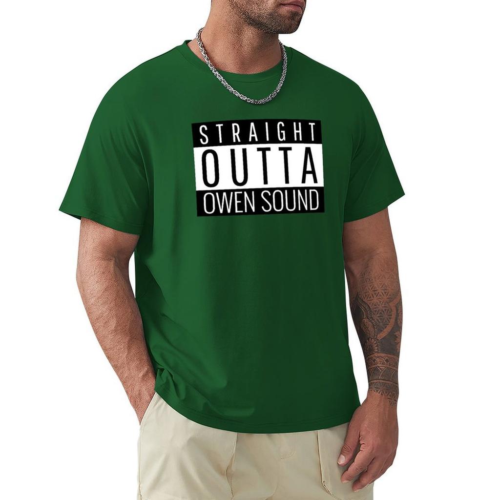 Straight Outta Owen Sound T-Shirt Plus Sizes Oversized T Shirt Kawaii Clothes Mens Graphic T-Shirts Pack