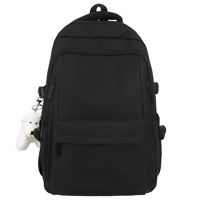 Trendy Schoolbag Male College Student Solid Color Versatile Lightweight Backpack Female High School Student Large Capacity Computer Backpack