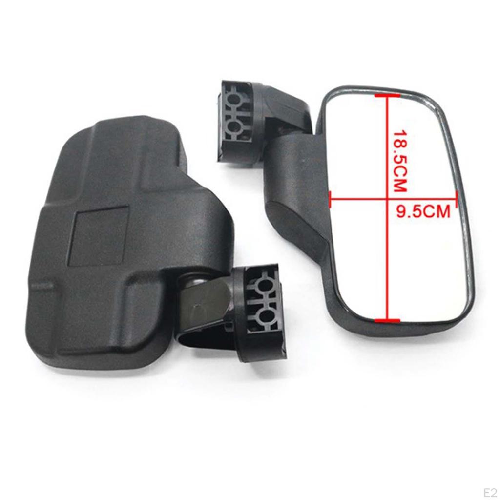 2 Pieces UTV Rearview Side Mirror Accessories View Mirrors for Atvs