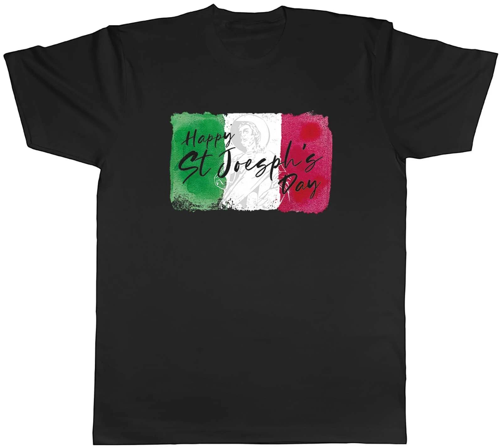 Happy St Joseph s Day Mens T-Shirt Italian Flag Festival Unisex Tee Gift XXXXL