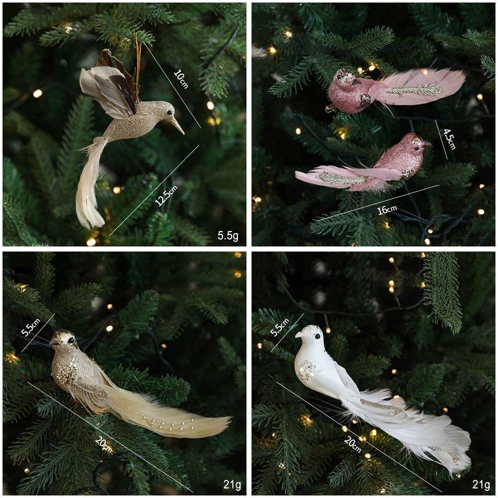 Ornement d'Oiseaux de Noël en Mousse Colorée Oiseaux Artificiels Décoration d'Arbre de Noël Pendentif d'Oiseau Simulé Fait Main Noël