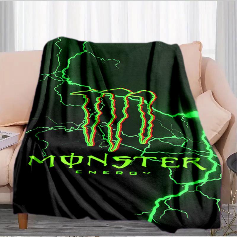 Výkonná energetická nápojová logo deka Vhodná na pohovky, postele, kancelárie a kempovanie - Perfektný darček na Halloween Vianoce