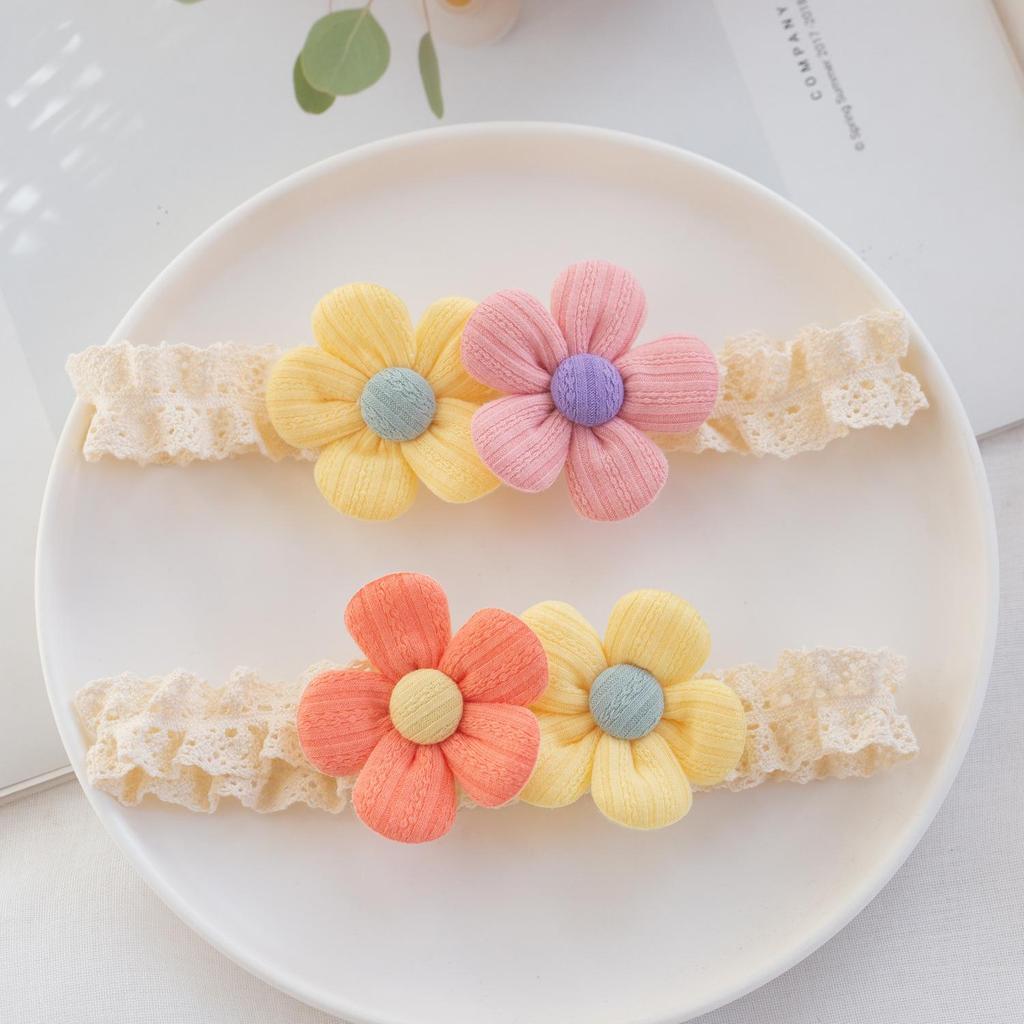 0-3 Yr Baby Headband: Gentle Fit, Flower Design for 100-Day & 1st Birthday Celebrations