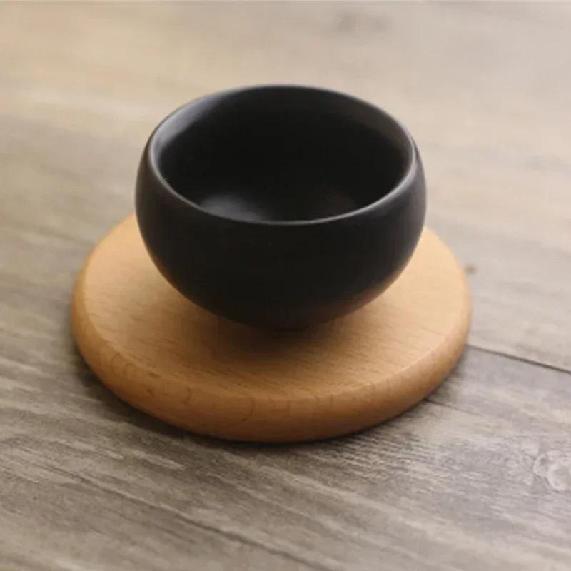 8,8 cm langlebige Holzuntersetzer Ständer Becher Tee Kaffeetasse Pad Hitzebeständige Getränkematte Heimtisch Tee Kaffeetasse Pad Geschirr Dekor
