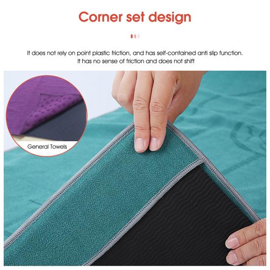 Yoga Towel Perfect Thickness Non-slip Exquisite Seaming Anti-pilling Extra Long Line Position Quick