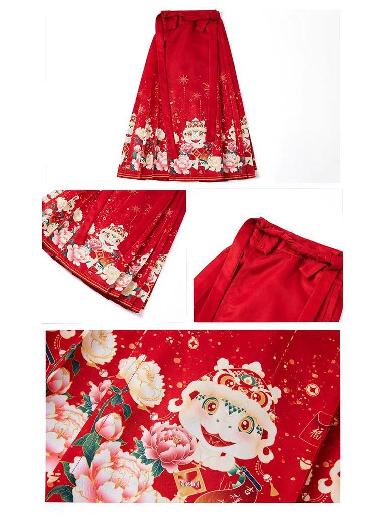 Girls' Ming Dynasty New Year Princess Tang Suit Dress for Autumn/Winter