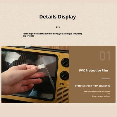 Retro Television Inspires Mobile Screen Magnifiers 14Inch Display Enlarger Eye Defense Not Glares Foldable Holder