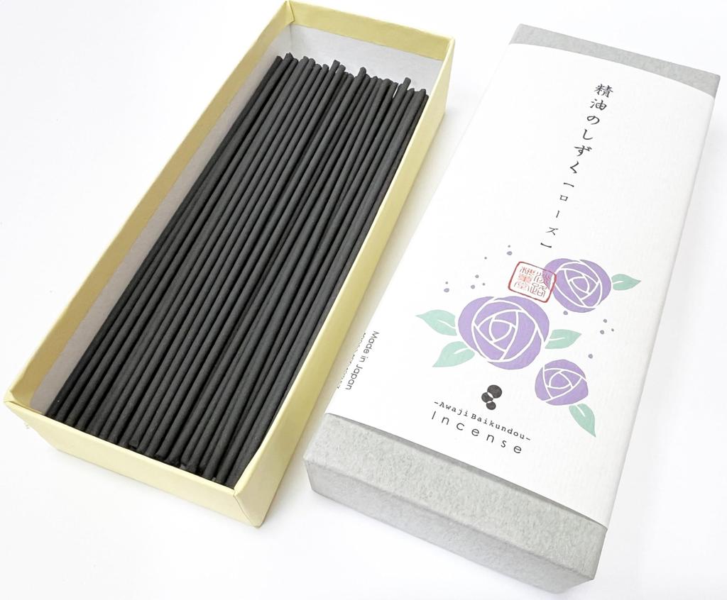 Awaji Umekundo Incense Aromatherapy Home Essential Oil Rose Natural Awaji Island Damask Rose Made In Amazon Sticks, Fragrance, Drops, (30g),
