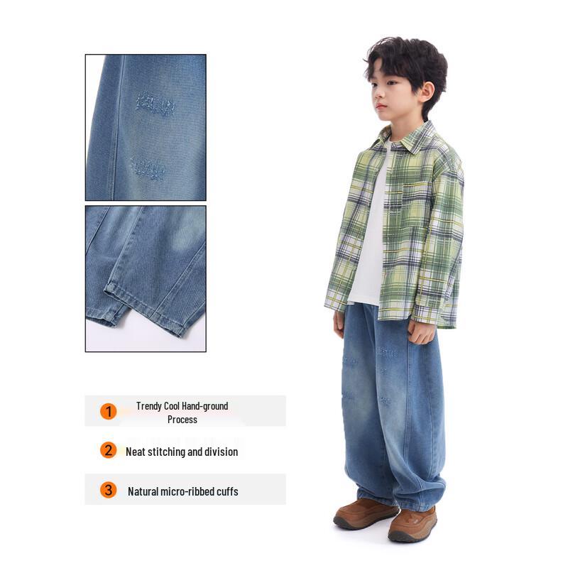 Boys' Retro Loose Fit Denim Jeans
