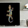 Lizard Pattern Shower Curtain Modern Geometric Reptile Nature Bathroom Decor Backdrop Washable Waterproof Home Textile