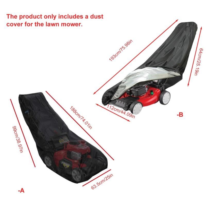 Heavy Duty Waterproof Lawn Mower Cover Constructed From 210D Strong Fabric For Push Mowers And Tractors