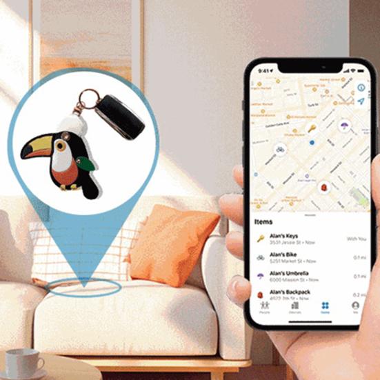 Keychain Pendant Imitation Leather Colorful Toucan Shape Key Chain with Universal