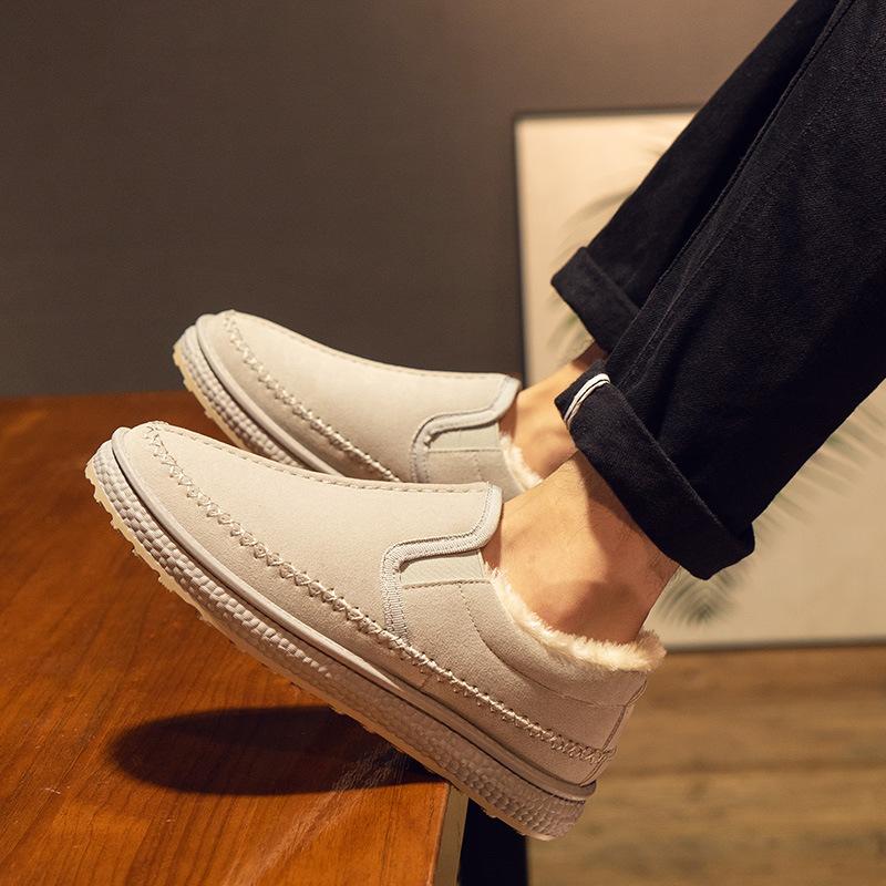 Fashion Snow Boots Men's 2024 New Style Plus Velvet Warmth and Thick Low-cut Men's Non-slip and Waterproof Winter Shoes Fashion Casual